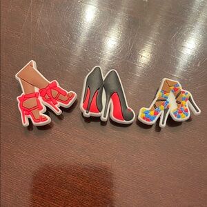 Stylish Red and Black Women's Heels - it’s all about the shoes, croc shoe charms